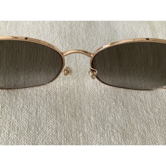 Jimmy Choo Womens Sunglasses Big Gold Rim Rhinestone On Arm W/case Gradient Lens - Picture 12 of 16